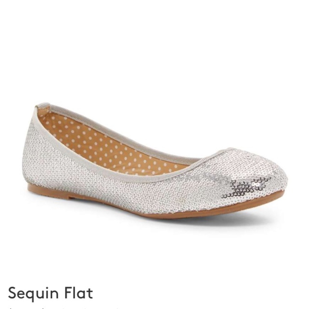 Silver Sequin Flats